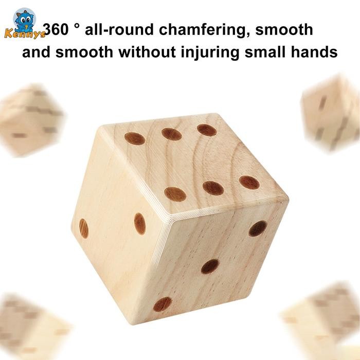 Kennys Dadu Kayu Permainan Papan Rumput Kreatif Dadu Permainan Kayu