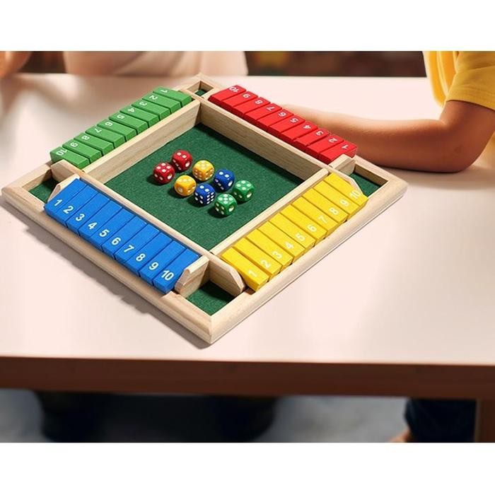 4 Sisi 1-10 Mainan Board Game Dadu Shut The Box Angka Untuk Kayu Mainan Edukatif Shut The Box Dice