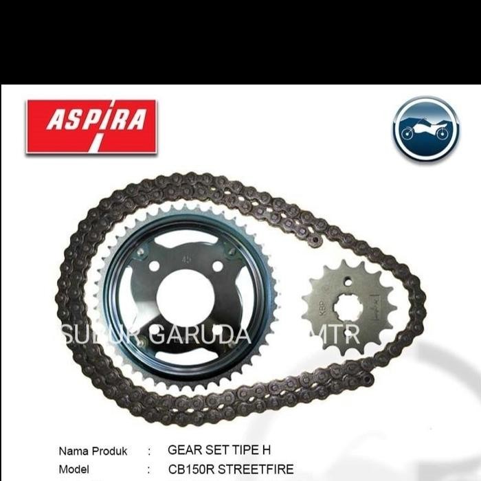 GEAR SET CB 150 R NEW 2016 K45 15-46 428-126 MERK ASPIRA KUALITAS ORI