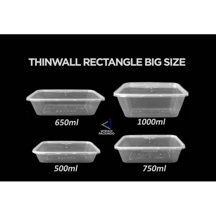 (Allthebest) Kotak Nasi 1000ml - Thinwall Persegi Panjang 1000 ml GROSIR