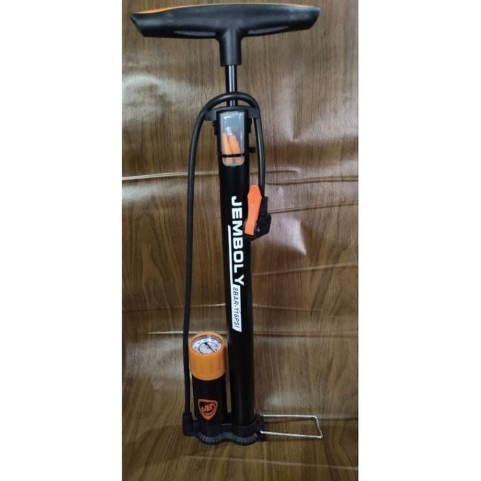 (Allthebest) POMPA ANGIN TABUNG METERAN SEPEDA DAN MOTOR JEMBOLY ALOY