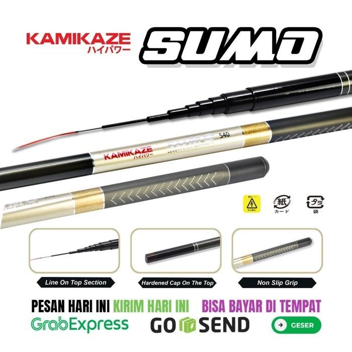 Kamikaze Joran Tegek Sumo 300Cm- 540Cm Carbon Tegek Ruas Pendek