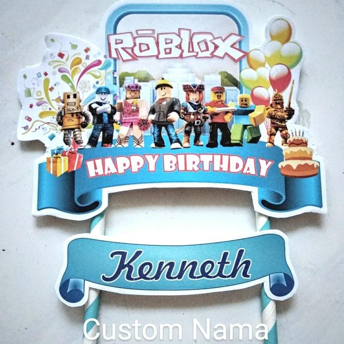 Roblox Cake Topper/Topper Kue Roblox/Topper Birthday Banner Roblox