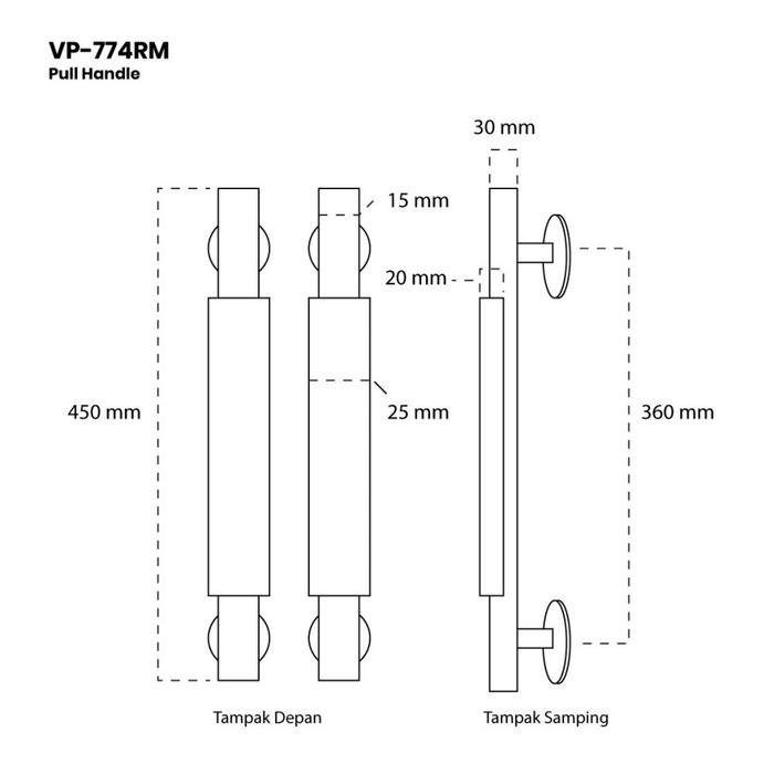 TERBARU PULL HANDLE GAGANG TARIKAN PINTU RUMAH KAYU 45 CM STAINLESS VIANO ( BY NOBLEZA ) TERMURAH