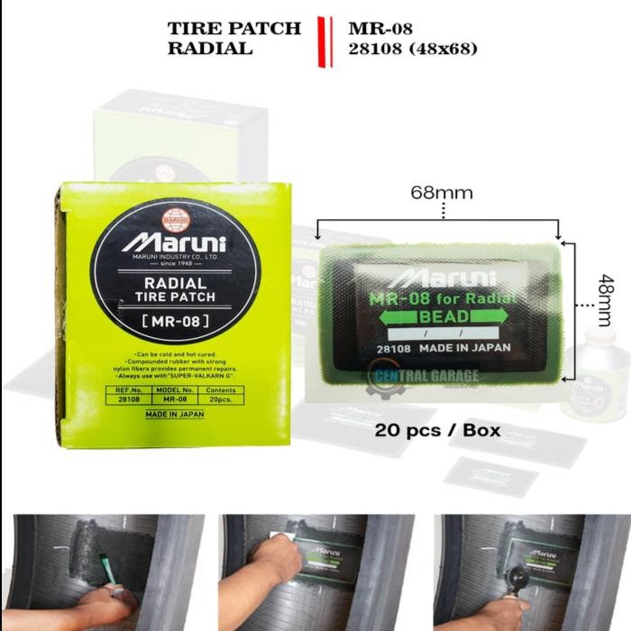 Maruni Tire Patch MR 08 Box (isi 20 pcs) - Karet Tambal Tip Top