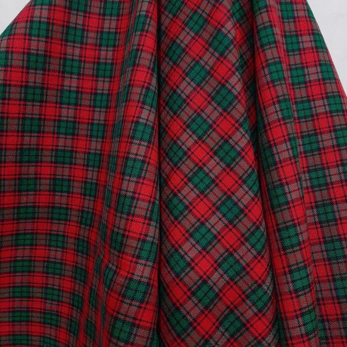 GGAF Kain Kotak Semi Wool ( Merah Kombinasi Hijau Garis Hitam )