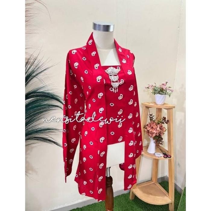 Kebaya Kutubaru Panjang - Jumputan / Kebaya Jawa Motif Jumputan