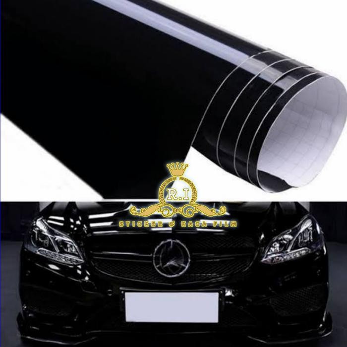 ID'' [LEBAR 122CM] STICKER HITAM GLOSSY SKOTLET MOBIL MOTOR CAR WRAPPING