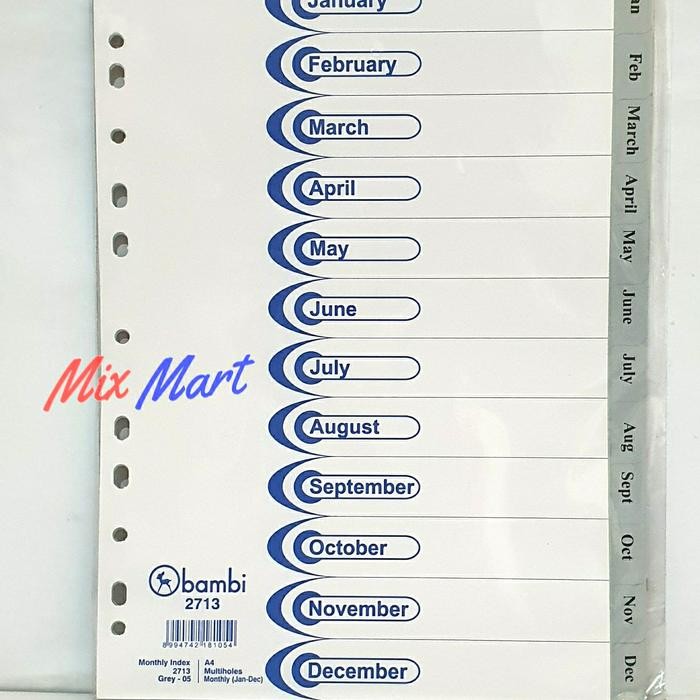 

Promo Divider Bambi 2713 A4 12 Pages Jan-Dec Pembatas File