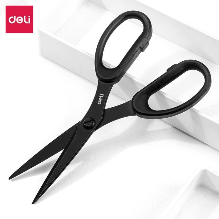 

ID DELI GUNTING ANTI LENGKET 175MM 77790 GUNTING TEFLON GUNTING ANTI KARAT GUNTING HITAM TAJAM