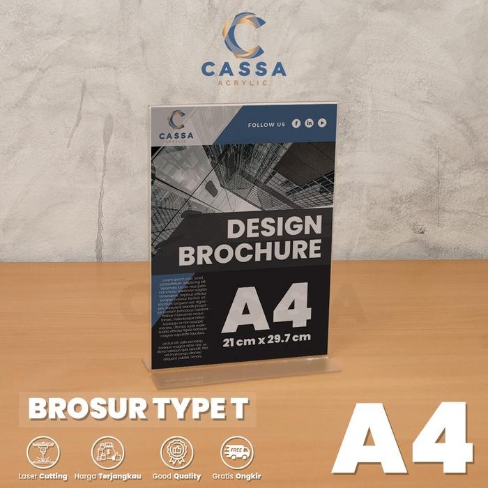 

ID TEMPAT BROSUR / TENT CARD AKRILIK DISPLAY 2 SISI A4 TEBAL 1.5MM