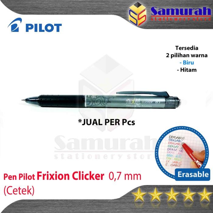 

ID BALLPOINT PILOT FRIXION CLICKER ERASABLE 0.7 MM / PULPEN PER PCS / PEN BLRT FR7 BISA HAPUS CETEK