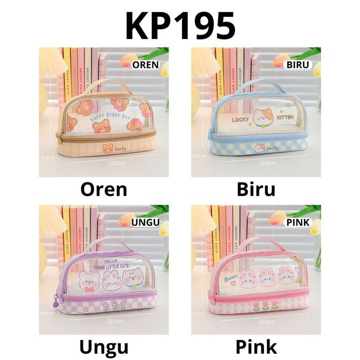 

ID KP195 - TEMPAT PENSIL KOTAK PENSIL TRANSPARAN PVC PENCIL CASE STATIONARY TAS PENSIL SEKOLAH LUCU