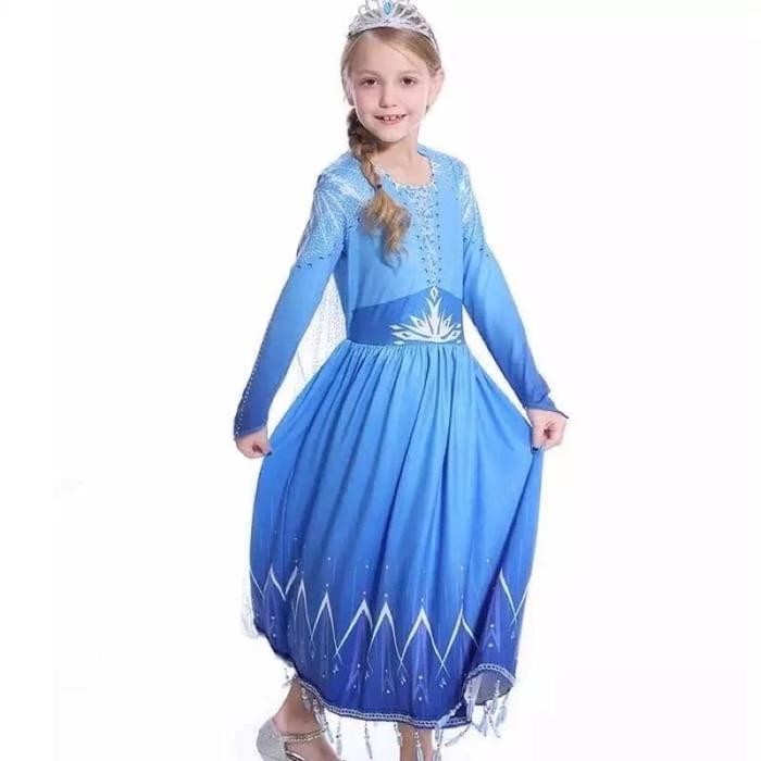 Dress Frozen Elsa Gaun Elsa Kostum Frozen Elsa