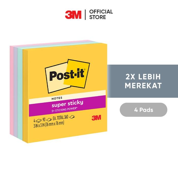 

KOIC 3M Post-It Super Sticky Notes Memo Sweets 654-Ss Swt / 4 Pad 3X3