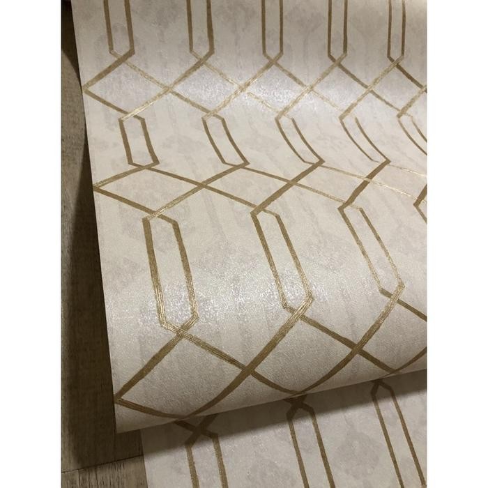 Wallpaper Dinding Vinyl Murah Kotak List Gold Ern