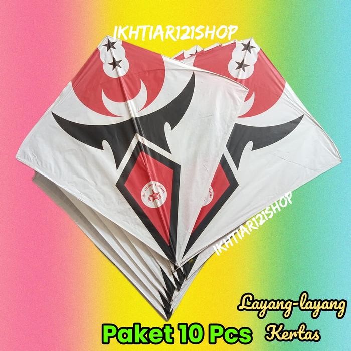 Paket 10 Pcs Hobi Mainan Layang-Layang Kertas Kode 414