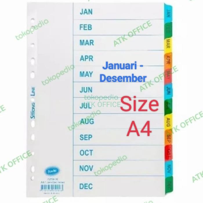 

Promo Divider Bantex 6259 Januari-Desember / Pembatas Kertas Ordner