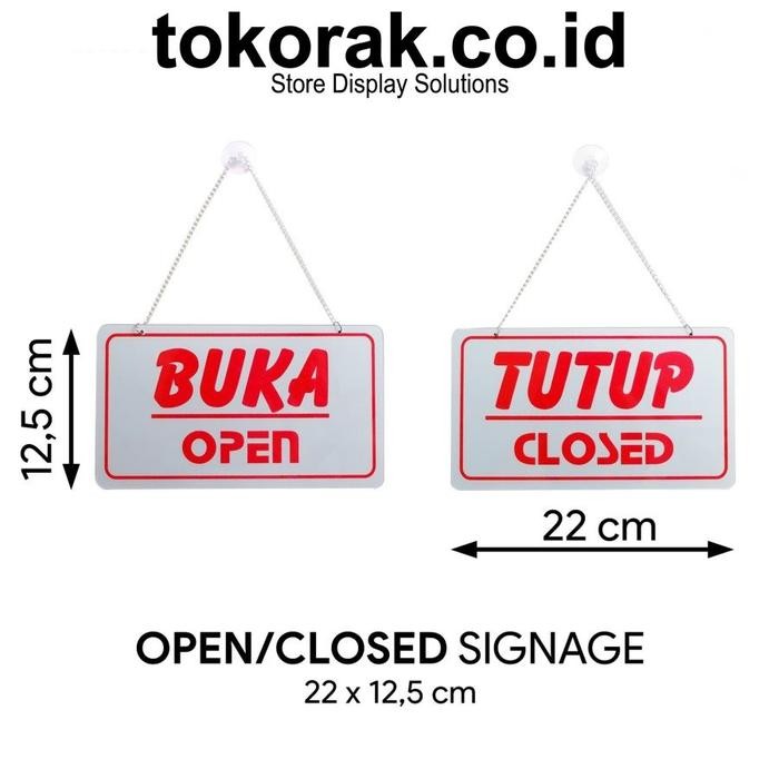 

Promo Signage Buka Tutup 22 X 12,5Cm Simbol Logo Open Closed