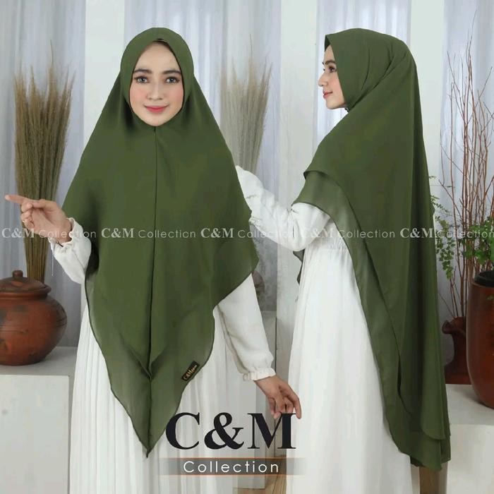 syahila jumbo 2 layer/ ceruty babydoll / jumbo 2 layer pet antem Panjang Muslim Jilbab Syari