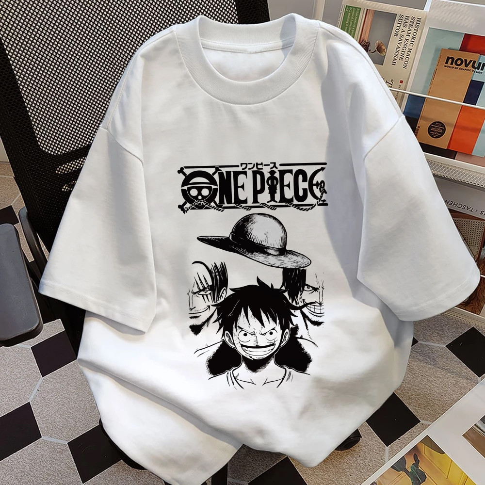 Kaos Oversize Pria komik one piece | Baju Distro Premium | Topi luffy -kaos one piece official | Kao