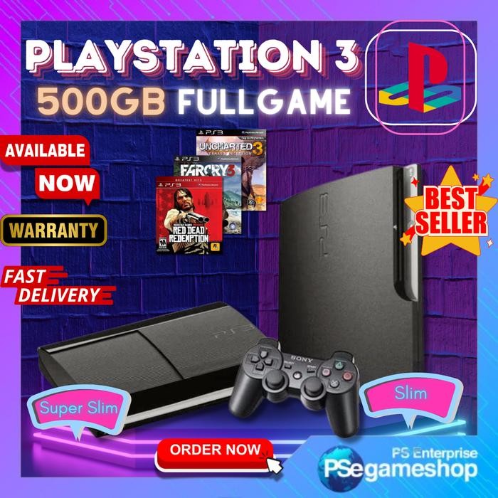 SIAP KIRIM SONY PS3 SLIM CONSOLE WIRELESS PLAYSTATION 3 ORIGINAL