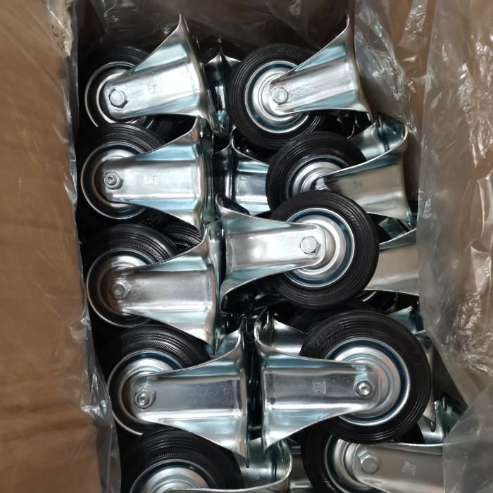 PJ Roda gerobak 4" mati roda karet 4 inch roda troli roda troly