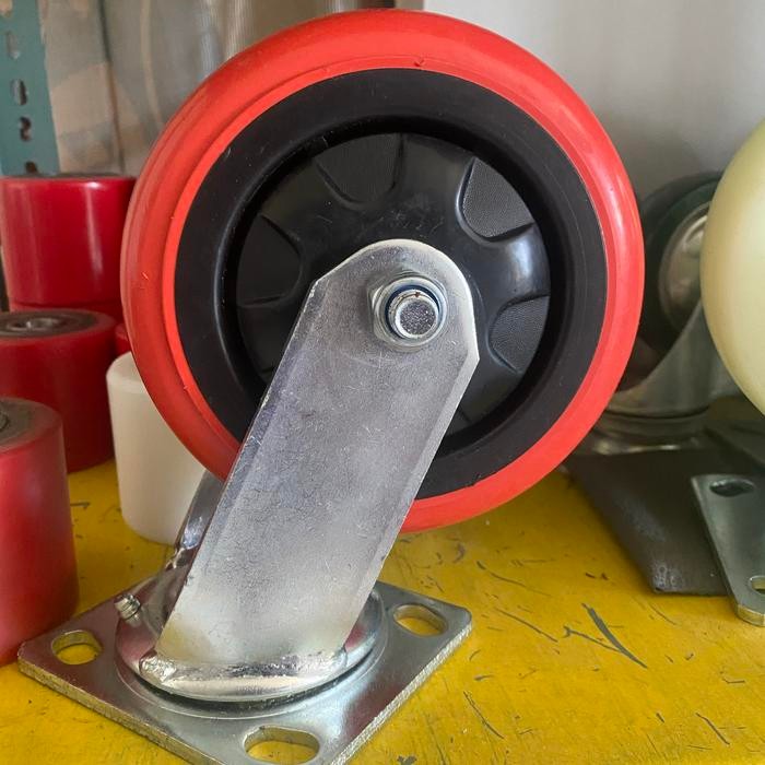 PJ RODA TROLLEY / TROLI 6 INCH PU HEAVY DUTY PER SET 2 HIDUP 2 MATI