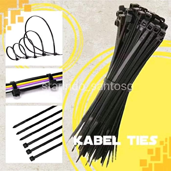 

monggo] Ties kabel kabel tis 2,5x150 pengikat cable nylon tali ikat packing