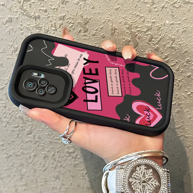 Casing Hp Untuk Xiaomi Redmi Note 10 Redmi Note 10s Redmi Note 10 Pro POCO M5s Case Hati merah ponse