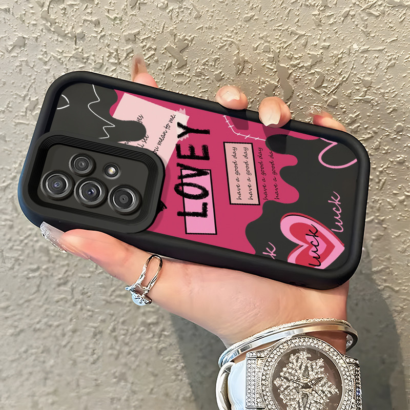 Casing Hp Untuk Samsung Galaxy A52 4G A52 5G A52s 5G A71 A72 A73 5G Case Hati merah ponsel Kasing ti