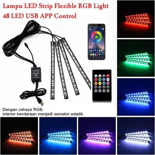Lampu Led Strip Flexible Rgb Mobil Lampu Led Hias Interior Mobil Bawah