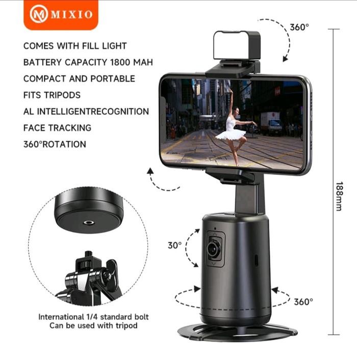 Mixio A200 Auto Face Tracking Gimbal Handphone Stabilizer 360