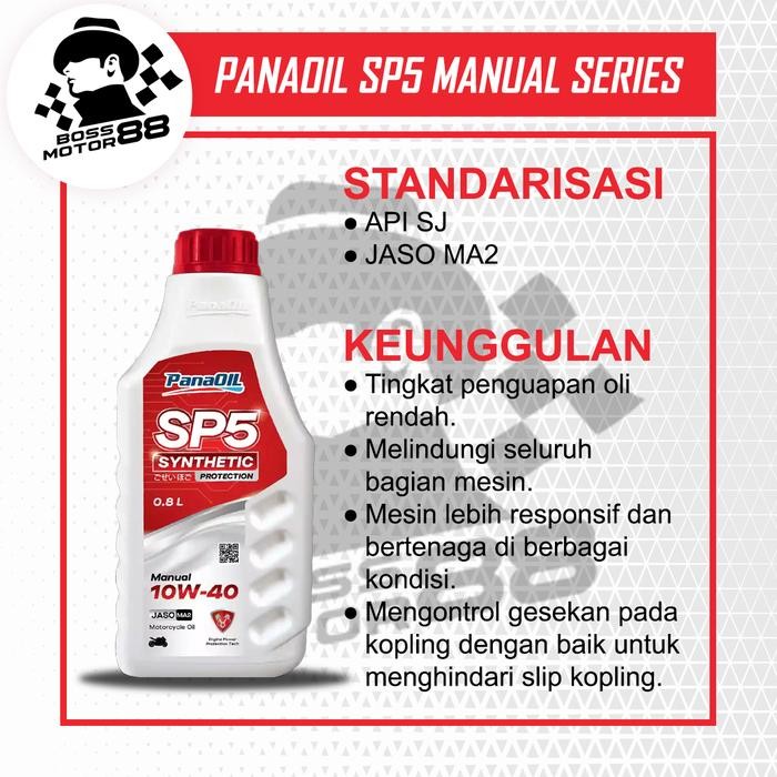 Panaoil SP5 Synthetic 10W40 20W50 Manual 1L Oli Motor Manual Original Mesin Motorcycle