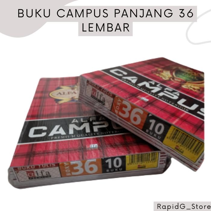 

New Buku Campus 1 Pack Besar Panjang 36 Lembar Isi 10 Buku Kertas Paper Stationery