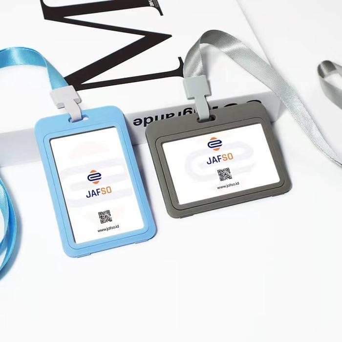 

New Name Tag Holder Dada/Kalung 2/Dua Sisi Id card Case Isi 2 kartu