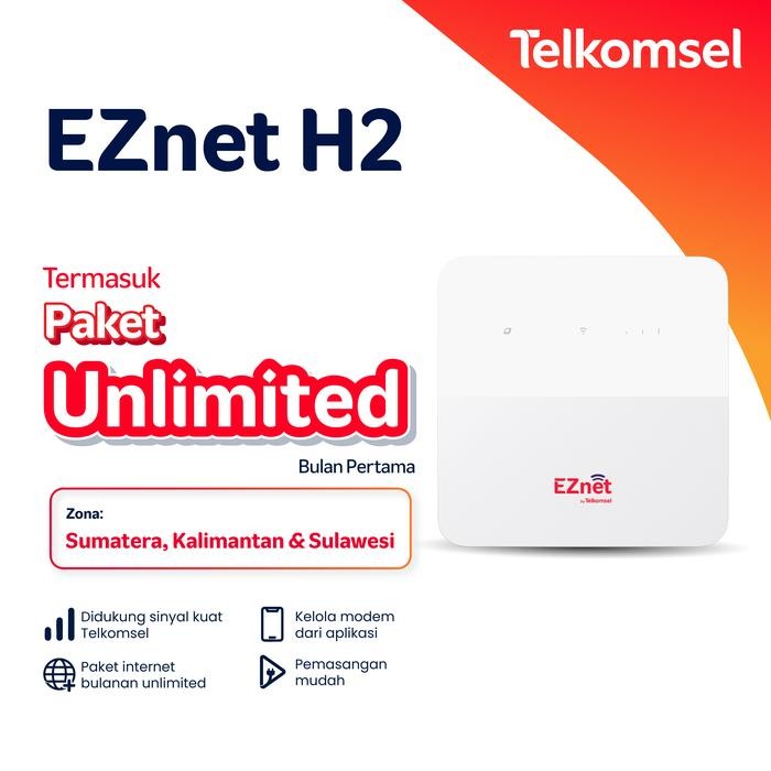 TELKOMSEL EZNET H2 INTERNET MODEM WIFI UNLIMITED