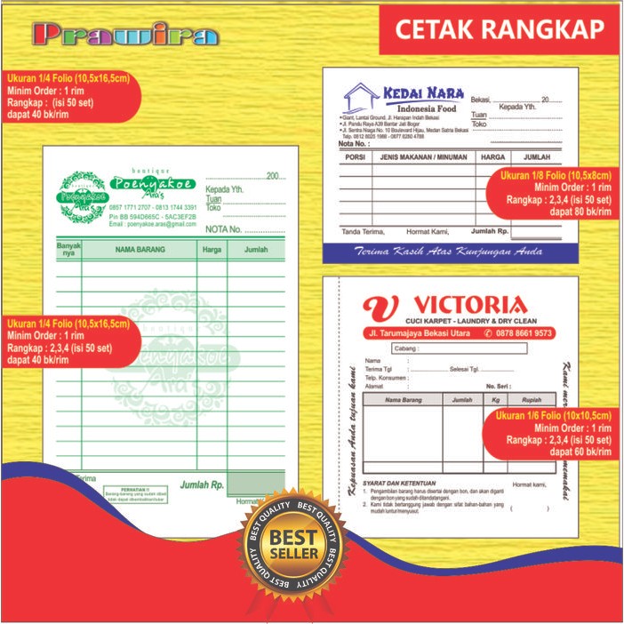 

New Cetak Nota / Kwitansi / Bon Nota Custom / Free Design 2 Rangkap