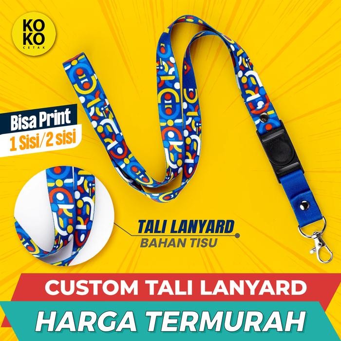 

New LANYARD CUSTOM DIGITAL PRINT 2 Sisi/ Tali / Gantungan / ID CARD Satuan