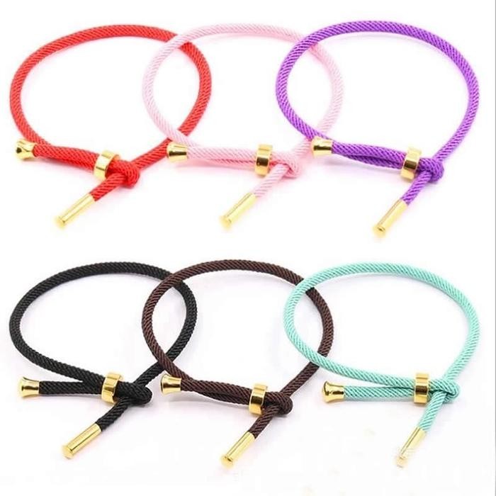 

New GELANG TANGAN WANITA TALI SERUT POLYESTER DENGAN STAINLESS STEEL BAHAN