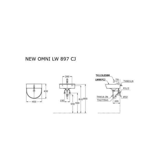 Wastafel TOTO LW 897 CJ Complete Set