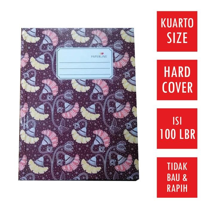 

New (1 Pcs) Buku Tulis Quarto A5 Bergaris Hard Cover PAPERLINE isi 100 Lembar Kuarto Kwarto