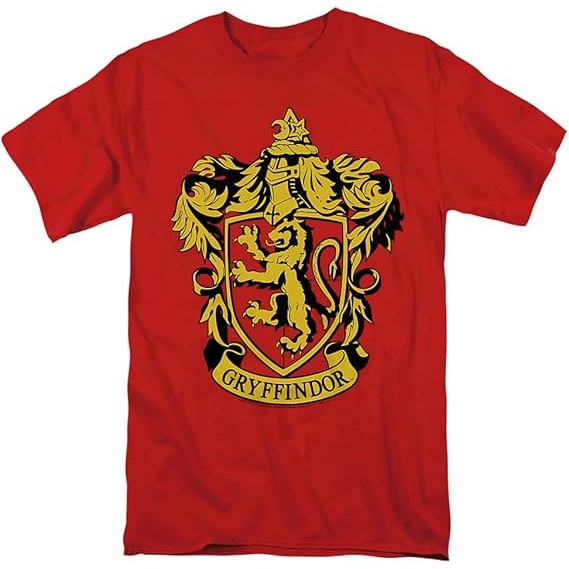 Kaos Harry Potter Gryffindor Crest Katun CrewNeck Unisex Pria Wanita