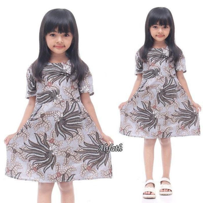 (Allthebest) Dress batik anak perempuan - Pakaian Batik Anak Perempuan 2-12 Tahun