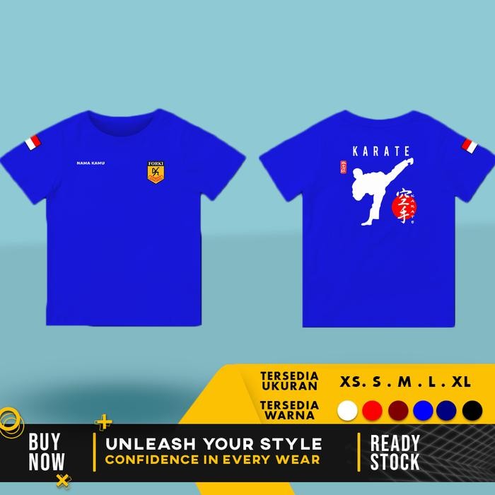 (Allthebest) KAOS BAJU KARATE CLUB ANAK BISA REQUEST NAMA Fashion