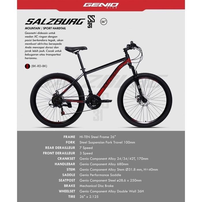 sepeda gunung mtb genio salzburg 24 26 27.5 inch