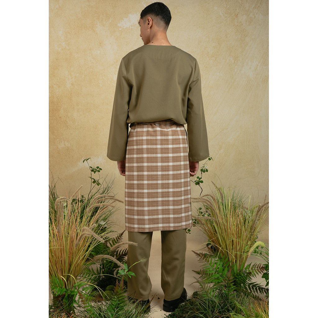 Zalia Basics - Men's Teluk Belanga with Sampin Set (Pria) (ARMY)