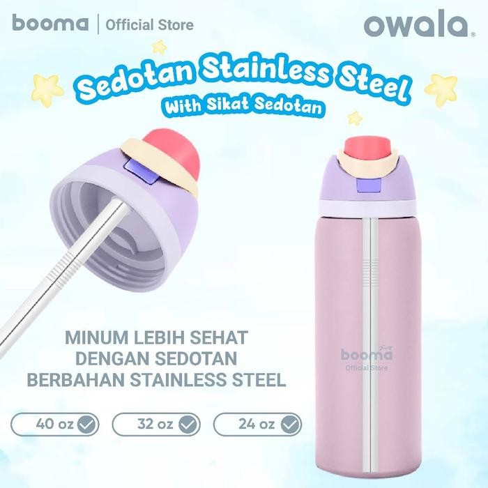 Sedotan Stainless untuk Botol Minum Owala Freesip 24oz /32oz / 40oz dan Owala Tumbler 40oz