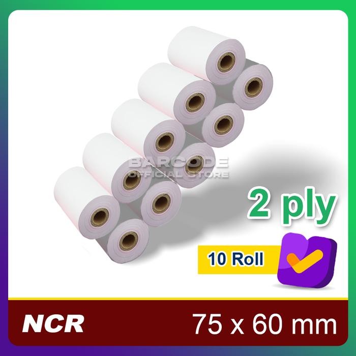 

( 1 Pack ) Kertas Struk Kasir NCR 75 X 60 mm - 2Ply - Rangkaps 2 Ply