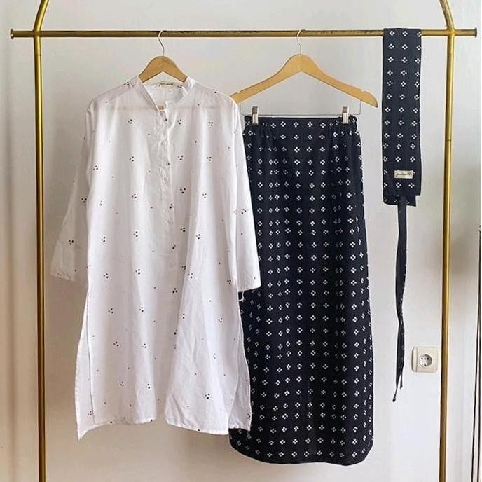 Set Tunik Obi Batik Jumputan Setelan Wanita Kondangan Gratisongkir
